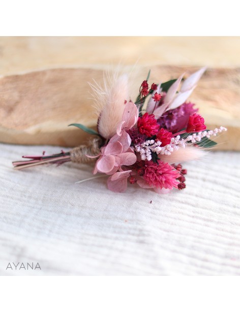 Boutonniere en fleurs eternelles GAIETE