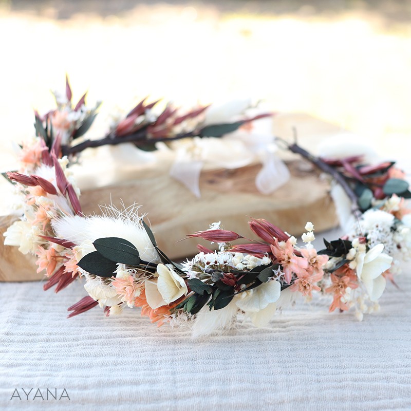 Couronne en fleurs sechees ROSITA