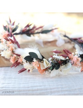 Couronne en fleurs stabilisees ROSITA