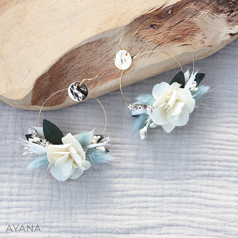 Boucles oreilles en fleurs stabilisees GIULIANA