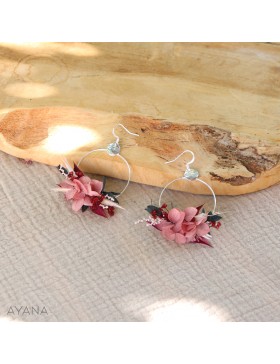 Boucles oreilles en fleurs stabilisees GENA