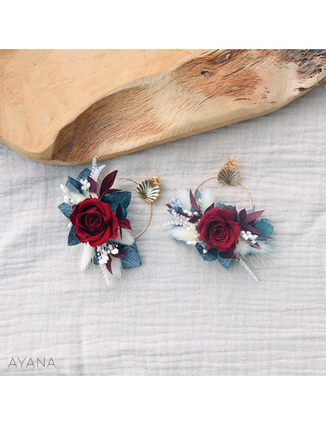 Boucles oreilles en fleurs sechees NELLY