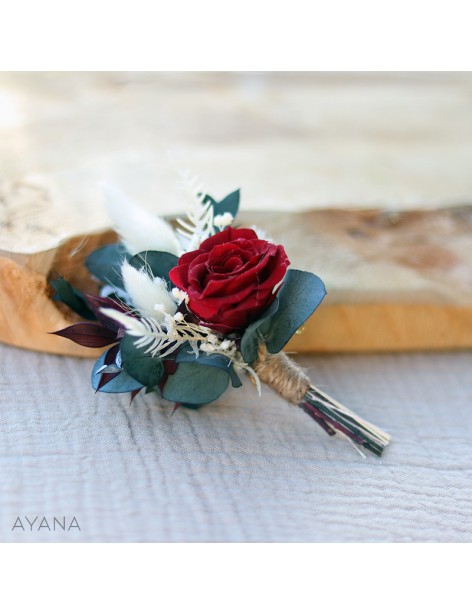 Boutonniere en fleurs sechees NOCTAMBULE