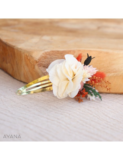 Barrette a cheveux en fleurs sechees TIFFANY