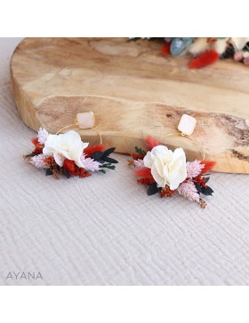 Boucles oreilles fleurs stabilisees TIFFANY