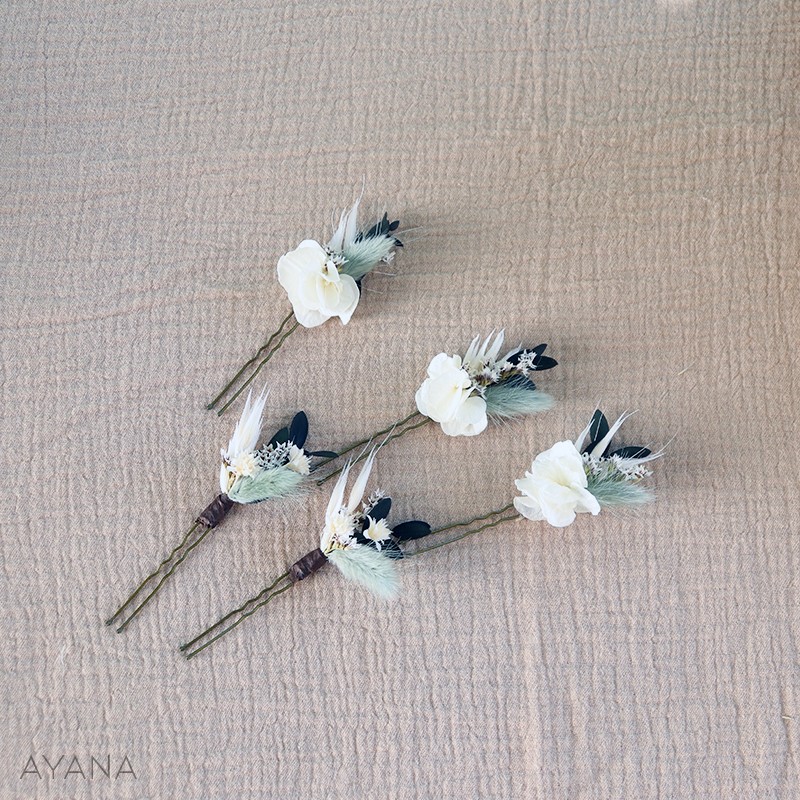 Pinces à Bouquet De Fleurs Portable - 2 Pièces - Broche Décorative Pour Robe, Vêtement, Mariage - 2