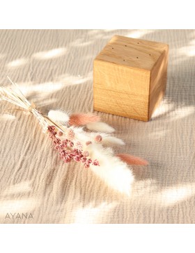 Cube en bois de fleurs stabilisees CAMARGUE