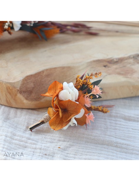 Boutonniere en fleur sechees SOUHAIT