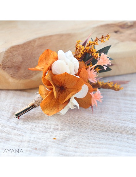 Boutonniere en fleur eternelles SOUHAIT