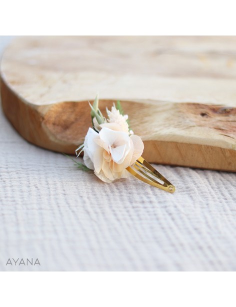 Barrette clic clac en fleurs sechees COLINE