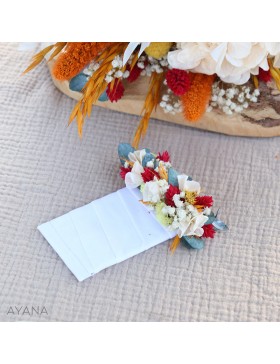 Boutonniere pochette MINUTIE fleurs eternelles