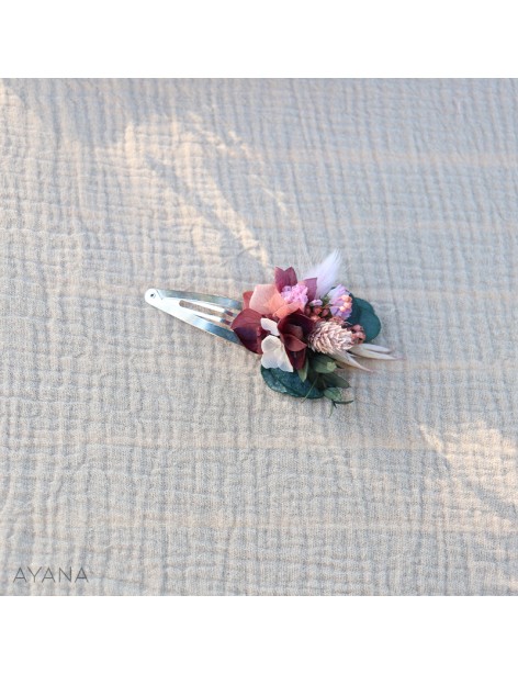 Barrette clic clac fleurs eternelles ANNA