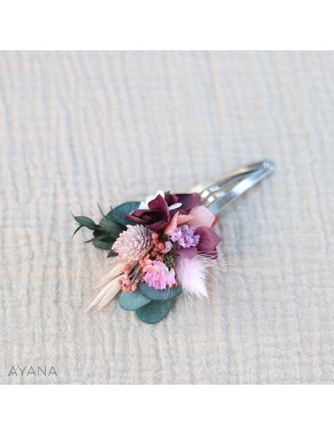 Barrette clic clac fleurs ANNA