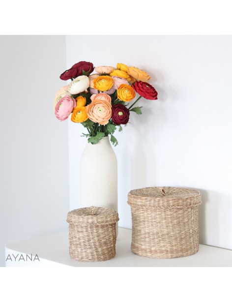 Bouquet renoncules en papier bordeaux