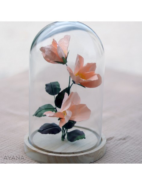 "Wild Rose" Glass Bell
