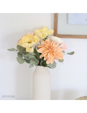 Bouquet de fleurs papier PASTEL