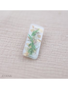 Barrette resine en fleurs sechees ELIA