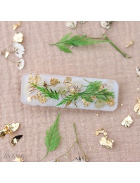 Barrette resine en fleurs sechees ELIA
