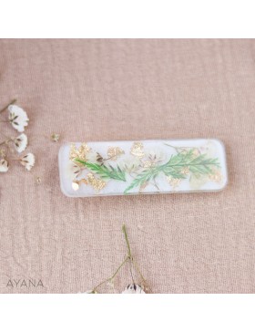 Barrette resine en fleurs sechees ELIA