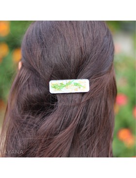 Barrette resine en fleurs sechees ELIA