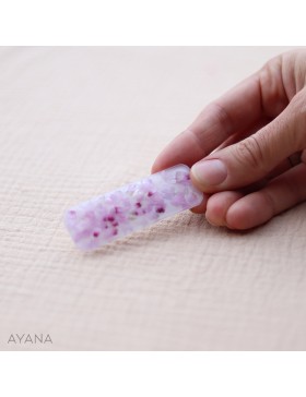 Barrette resine fleur sechee LOUNA