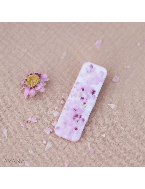 Barrette resine fleur sechee LOUNA Barrette resine fleur sechee LOUNA