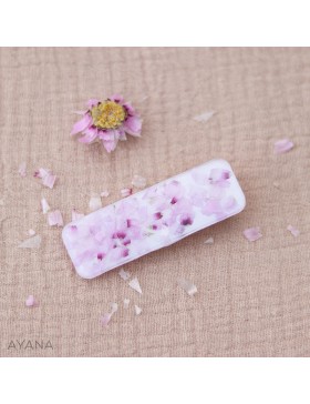 Barrette resine fleur sechee LOUNA