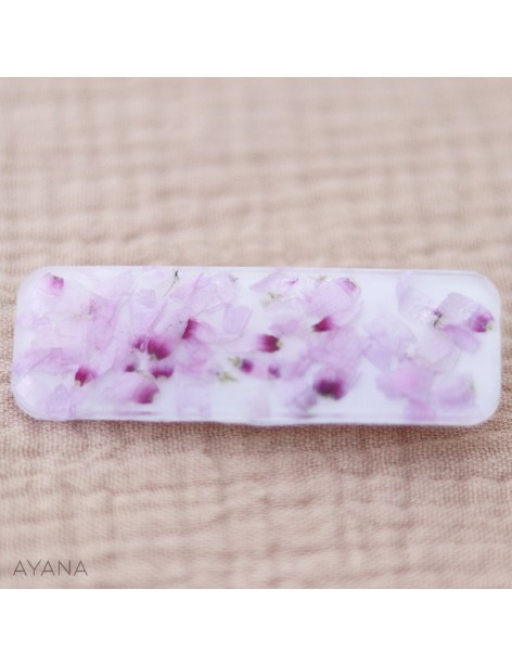 Barrette resine fleur sechee LOUNA Barrette resine fleur sechee LOUNA