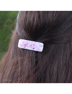 Barrette resine fleur sechee LOUNA