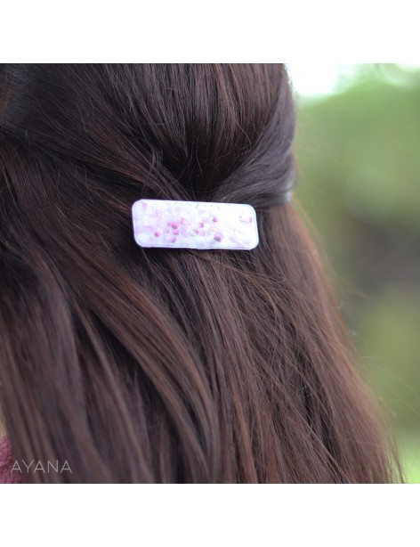 Barrette resine fleur sechee LOUNA Barrette resine fleur sechee LOUNA