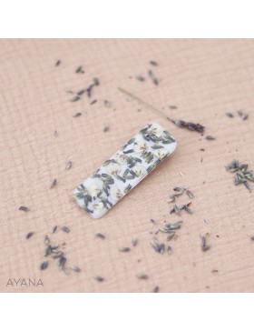 Barrette resine en fleurs sechees ALBA