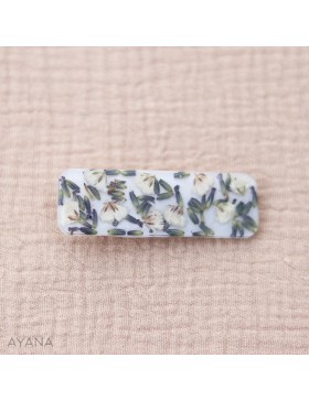Barrette resine en fleurs sechees ALBA
