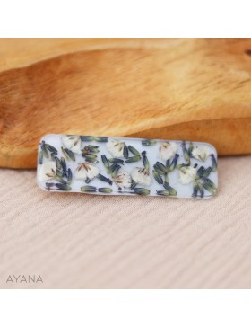 Barrette resine en fleurs sechees ALBA