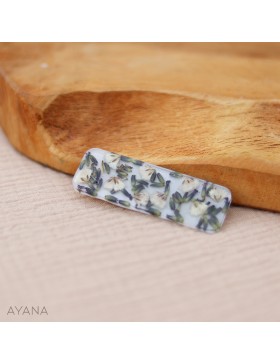 Barrette resine en fleurs sechees ALBA