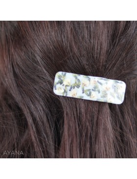 Barrette resine en fleurs sechees ALBA