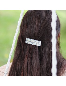 Barrette resine en fleurs sechees ALBA