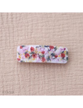 Barrette en resine fleur sechee CAMERON