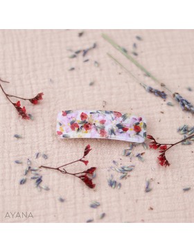 Barrette en resine fleur sechee CAMERON