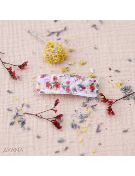 Barrette en resine fleur sechee CAMERON