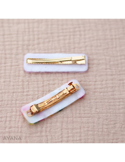 Barrette en resine fleur sechee LEONIE Barrette en resine fleur sechee LEONIE