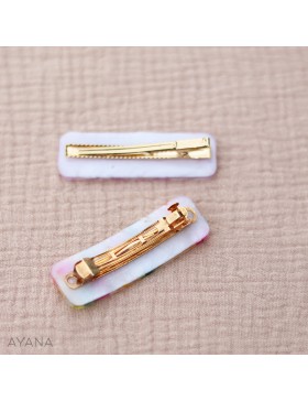 Barrette en resine fleur sechee LEONIE