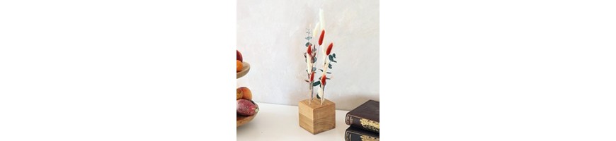 Décorations en bois en fleurs séchées et stabilisées - AYANA Floral Design