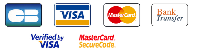 Paiement par Visa, Mastercard, Virement bancaire